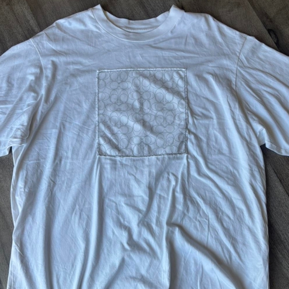 Coach xl Mens Shirt White/tan New No Tags